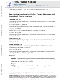 Cover page: Reproductive intentions in childless female adolescent and young adult cancer survivors