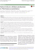 Cover page: Xylose induces cellulase production in Thermoascus aurantiacus