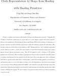 Cover page: Cloth Representation by Shape from Shading