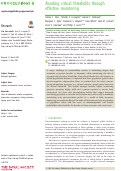 Cover page: Avoiding critical thresholds through effective monitoring.