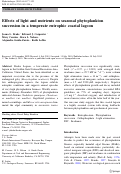 Cover page: Effects of light and nutrients on seasonal phytoplankton succession in a temperate eutrophic coastal lagoon