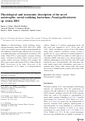 Cover page: Physiological and taxonomic description of the novel autotrophic, metal oxidizing bacterium, Pseudogulbenkiania sp. strain 2002