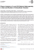 Cover page: Phasor Analysis of Local ICS Detects Heterogeneity in Size and Number of Intracellular Vesicles