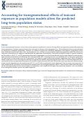 Cover page: Accounting for transgenerational effects of toxicant exposure in population models alters the predicted long-term population status.