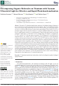 Cover page: Decomposing Organic Molecules on Titanium with Vacuum Ultraviolet Light for Effective and Rapid Photofunctionalization