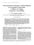 Cover page: Neurotransmitter receptors in brain regions of acrylamide-treated rats. II: Effects of extended exposure to acrylamide