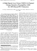Cover page: A high-speed, low-noise CMOS 16-channel charge-sensitive preamplifier ASIC for APD-based 
PET detectors