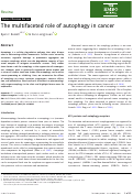 Cover page: The multifaceted role of autophagy in cancer