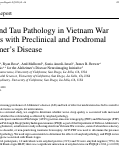 Cover page: Sleep and Tau Pathology in Vietnam War Veterans with Preclinical and Prodromal Alzheimer’s Disease