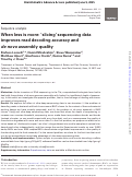 Cover page: When less is more: ‘slicing’ sequencing data improves read decoding accuracy and de novo assembly quality