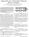 Cover page: Optimal Allocation of Bandwidth for Minimum Battery Consumption