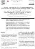 Cover page: A pilot study investigating the effects of continuous positive airway pressure treatment and weight-loss surgery on autonomic activity in obese obstructive sleep apnea patients