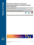 Cover page: Persistence behavior of heat and momentum fluxes in convective surface layer turbulence