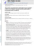 Cover page: “Prison life is very hard and it’s made harder if you’re isolated”: COVID-19 risk mitigation strategies and the mental health of incarcerated women in California