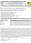 Cover page: Barley with improved drought tolerance: Challenges and perspectives