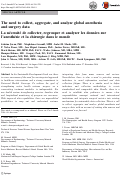 Cover page: The need to collect, aggregate, and analyze global anesthesia and surgery data