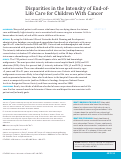 Cover page: Disparities in the Intensity of End-of-Life Care for Children With Cancer.