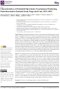 Cover page: Characteristics of Extended-Spectrum β-Lactamase Producing Enterobacterales Isolated from Dogs and Cats, 2011–2021