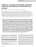 Cover page: FOXA2 is a sensitive and specific marker for small cell neuroendocrine carcinoma of the prostate