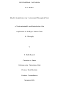 Cover page: Why We Should Believe Our Controversial Philosophical Views