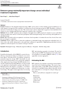 Cover page: Between-group minimally important change versus individual treatment responders