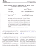Cover page: Genetics of Nurture: A Test of the Hypothesis That Parents’ Genetics Predict Their Observed Caregiving