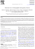 Cover page: Statistical tests of demographic heterogeneity theories