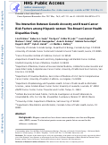 Cover page: The Interaction between Genetic Ancestry and Breast Cancer Risk Factors among Hispanic Women: The Breast Cancer Health Disparities Study