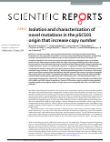 Cover page: Isolation and characterization of novel mutations in the pSC101 origin that increase copy number