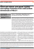 Cover page: Notch and retinoic acid signals regulate macrophage formation from endocardium downstream of Nkx2-5.
