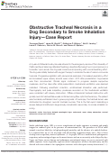 Cover page: Obstructive Tracheal Necrosis in a Dog Secondary to Smoke Inhalation Injury-Case Report.