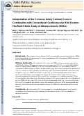 Cover page: Interpretation of the Coronary Artery Calcium Score in Combination With Conventional Cardiovascular Risk Factors