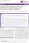 Cover page: Succinate dehydrogenase inhibition leads to epithelial-mesenchymal transition and reprogrammed carbon metabolism.