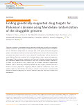 Cover page: Finding genetically-supported drug targets for Parkinson’s disease using Mendelian randomization of the druggable genome