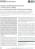 Cover page: Kinetics and MR-Based Monitoring of AAV9 Vector Delivery into Cerebrospinal Fluid of Nonhuman Primates