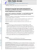 Cover page: HIV-Infected Young Men Demonstrate Appropriate Risk Perceptions and Beliefs about Safer Sexual Behaviors after Human Papillomavirus Vaccination