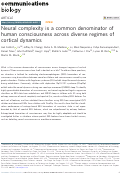 Cover page: Neural complexity is a common denominator of human consciousness across diverse regimes of cortical dynamics