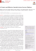 Cover page: A Potent and Effective Suicidal Listeria Vaccine Platform