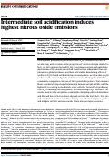 Cover page: Intermediate soil acidification induces highest nitrous oxide emissions.