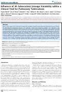 Cover page: Influence of M. tuberculosis Lineage Variability within a Clinical Trial for Pulmonary Tuberculosis