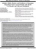 Cover page: Attitudes, Beliefs, Barriers, and Facilitators of Emergency Department Nurses Toward Patients with Opioid Use Disorder and Naloxone Distribution