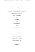 Cover page: The Role of Pubertal Development in Adolescent Risky Decision-Making