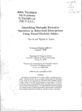 Cover page: Identifying mutually exclusive operators in behavioral descriptions using timed decision tables