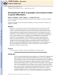 Cover page: DISENTANGLING THE EFFECTS OF GEOGRAPHIC AND ECOLOGICAL ISOLATION ON GENETIC DIFFERENTIATION