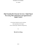 Cover page: High Sampling Rate Dynamic Inversion - Digital Signal Processing, Filter Realizations and Applications in Digital Control