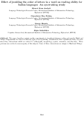 Cover page: Effect of jumbling the order of letters in a word on reading ability for Indian languages: An eye-tracking study