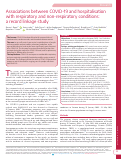 Cover page: Associations between COVID-19 and hospitalisation with respiratory and non-respiratory conditions: a record linkage study.