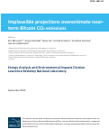 Cover page: Implausible projections overestimate near-term Bitcoin CO2 emissions