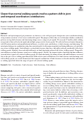 Cover page: Slower than normal walking speeds involve a pattern shift in joint and temporal coordination contributions