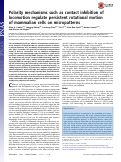 Cover page: Polarity mechanisms such as contact inhibition of locomotion regulate persistent rotational motion of mammalian cells on micropatterns